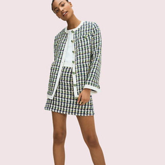 NWT Kate Spade Pop Tweed Topper Blazer